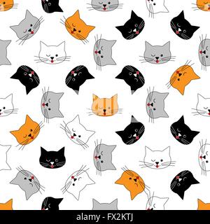 Visages de chat transparente Illustration de Vecteur