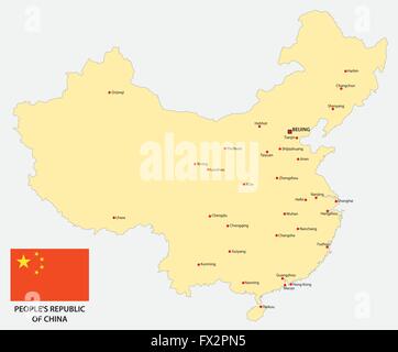 Carte de la Chine avec le drapeau Illustration de Vecteur