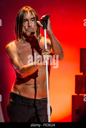 Detroit, Michigan, USA. Apr 7, 2016. IGGY POP sur la scène pop Post sa dépression Tour à l'Fox Theatre de Detroit, MI le 7 avril 2016 © Marc Nader/ZUMA/Alamy Fil Live News Banque D'Images