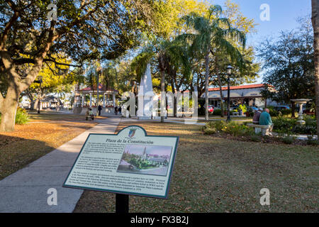 Saint Augustine, Floride, USA. Constitution Plaza, la plus ancienne place publique aux Etats-Unis. Banque D'Images