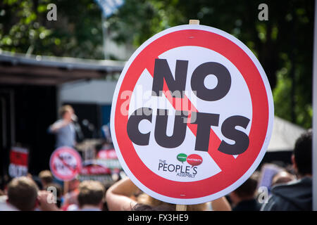 'Non' austérité plus de protestation, Londres, le 21 juin 2014 Banque D'Images