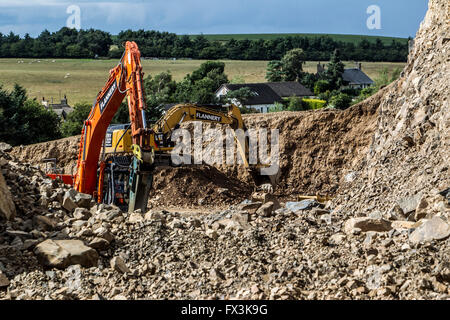 Au cours de la carrière de chercheurs travaillant dans la construction de chemins de frontières Banque D'Images