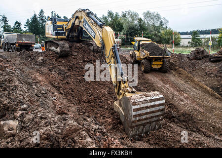 Au cours de la carrière de chercheurs travaillant dans la construction de chemins de frontières Banque D'Images