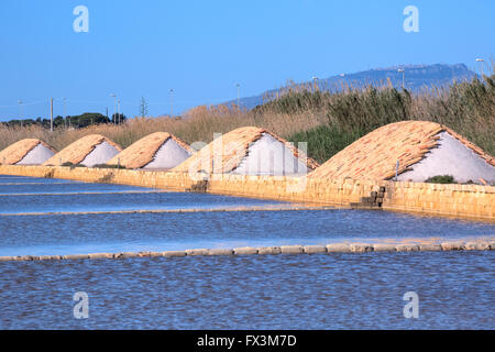 La Saline, Marsala, Mozia, Sicile, Italie Banque D'Images