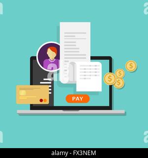 Payez vos factures en ligne paiement reçu d'impôt Illustration de Vecteur