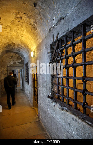 Dans les prisons du Palais des Doges, Venise, Vénétie, Italie. Banque D'Images