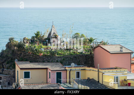 Manarola, province de La Spezia, Ligurie, au nord-ouest de l'Italie Banque D'Images