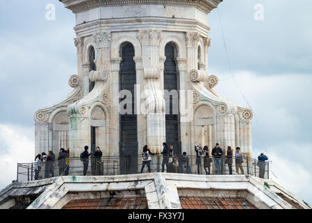 Vue sur le dôme du Campanile de Giotto à Florence Firenze, beffroi, Toscana, Italie, Union européenne, Europe Banque D'Images