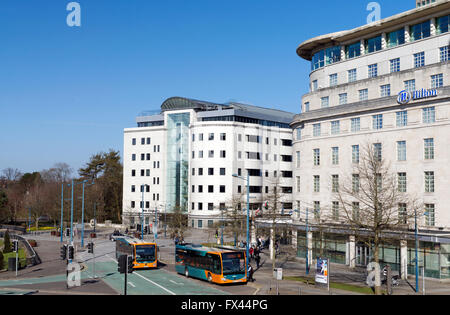 Cardiff Bus dans le centre-ville de Cardiff, Cardiff, Pays de Galles, Royaume-Uni. Banque D'Images