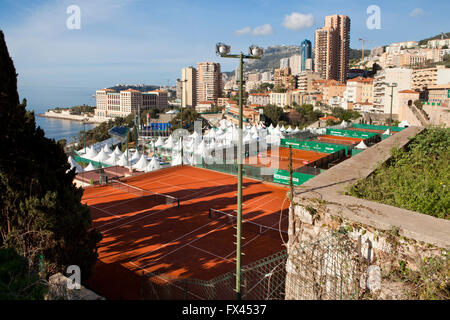 Monte-carlo Rolex Masters ATP, Monaco. Vue de dessus les tribunaux Banque D'Images