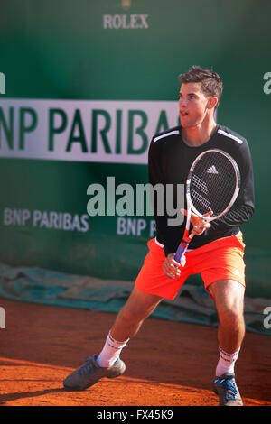 Monte Carlo Rolex Masters ATP, Monaco. Dominic Thiem sur cour Banque D'Images