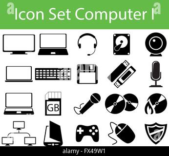 Icon Set ordinateur I avec 20 icônes pour les différents modes de souscription Illustration de Vecteur