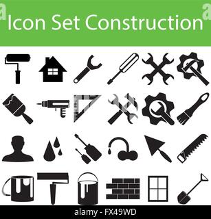Icon Set Construction I avec 24 icônes pour les différents modes de souscription Illustration de Vecteur