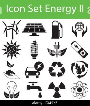 Icon Set Energy II avec 16 icônes pour l'utilisation créative en design graphique Illustration de Vecteur