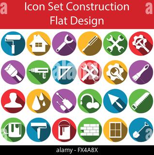 Icon Set Construction I avec 24 icônes pour l'usage créatif dans un web design graphique Illustration de Vecteur