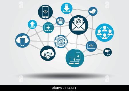 Vecteur de communication réseau graphique pour différents acheter Illustration de Vecteur