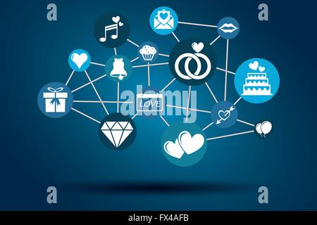 Réseau Vectoriel graphique Mariage pour acheter différents Illustration de Vecteur