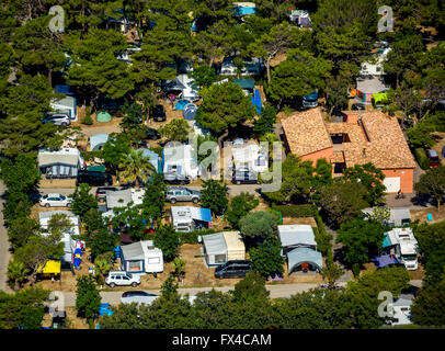 Vue aérienne, camping de Canet-en-Roussillon sur la mer Méditerranée, Côte Méditerranéenne, au sud de la France, les Pyrénées-Orient Banque D'Images