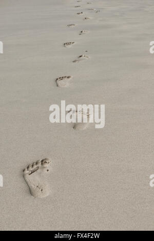 Des traces de pas dans le sable au Tropical Beach sea Banque D'Images