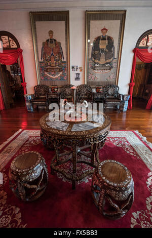 2ème étage Hall dans le Peranakan, George Town, Penang Banque D'Images