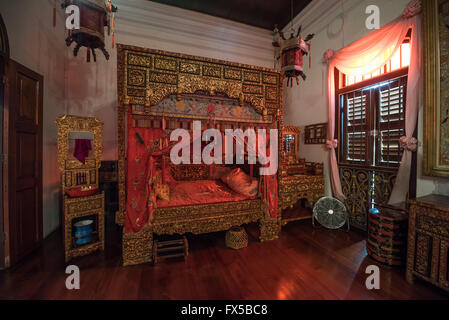 Chambre à coucher dans le Peranakan, George Town, Penang Banque D'Images