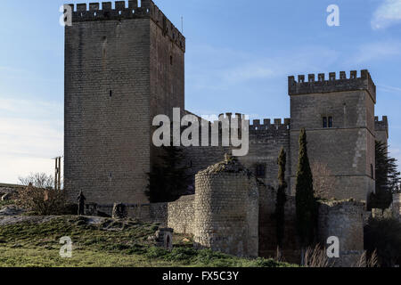 Château en Ampudia, Palencia, Castille et Leon, Espagne. Banque D'Images