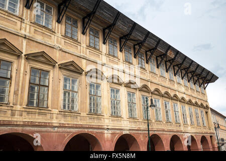 Maisons Renaissance, colorés, Pohorelec le long du chemin du château de Prague. République tchèque Banque D'Images