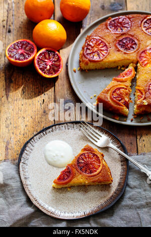 Gâteau orange sanguine Banque D'Images