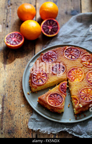 Gâteau orange sanguine Banque D'Images