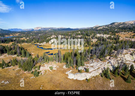 Vue aérienne de la forêt nationale de Shoshone dans Wyoming Banque D'Images