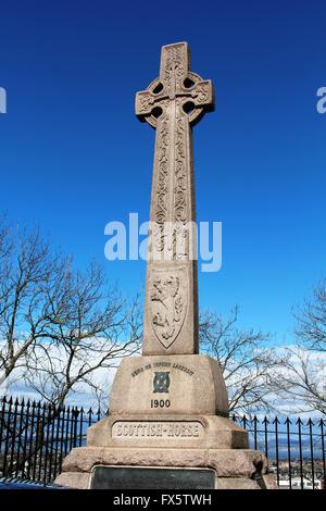 Cheval écossais Boer War Memorial sur Esplanade du Château d'Édimbourg, Edinburgh, Ecosse. Banque D'Images