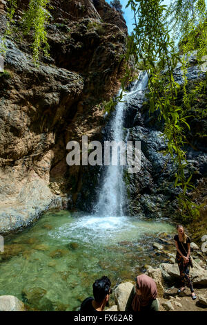 La cascade de Setti-Fatma (Cascades de Setti Fatma ou Ourika Cascades) dans la vallée de l'Ourika, Maroc, Afrique du Nord Banque D'Images