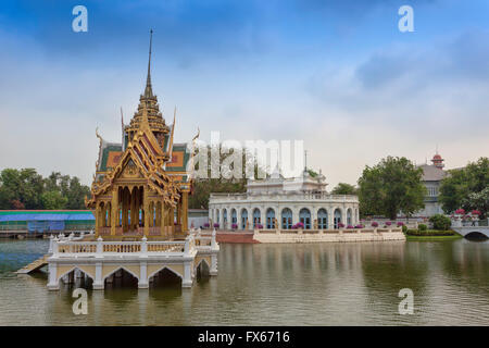 Phra Thinang Aisawan-Thiphya,art Bang Pa In Palace et ses jardins, le palais d'été du Roi de Thaïlande à Ayutthaya Banque D'Images