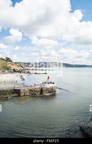 La jetée sur la plage, dans le village de Looe, Cornwall Banque D'Images