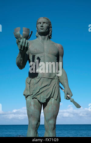 Monument à l'Hautacuperche guerrier Guanche, La Gomera, Valle Gran Rey, îles de Canaries, Espagne Banque D'Images