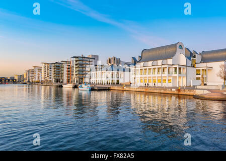 Avis de Dunkers Art Museum and Gallery. La galerie est située au bord de l'eau à Helsinborg Banque D'Images