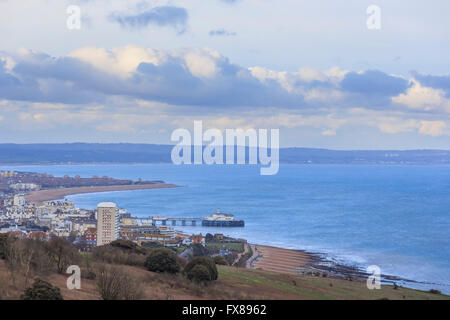 Superbe vue sur la ville d'Eastbourne, Royaume-Uni haut de la Banque D'Images