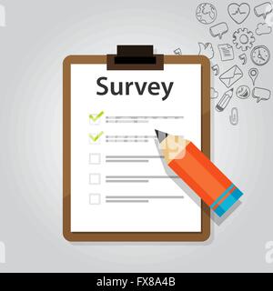 Sondage en ligne vérification d'essai client Illustration de Vecteur