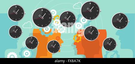 La gestion du temps de vol de l'horloge avec le concept d'entreprise Illustration de Vecteur