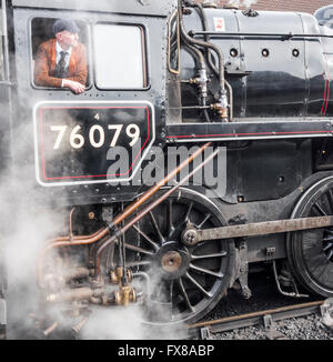 Train à vapeur Grosmont gare dans le North Yorkshire Moors railway. Grosmont, North Yorkshire, Angleterre. UK Banque D'Images