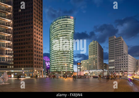 La Potsdamer Platz, Berlin, Kollhoff-Tower, Sony Center, DB Tower , centre de Berlin, Allemagne Banque D'Images