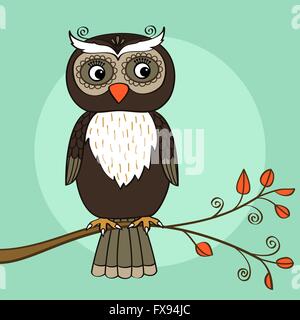arbre de la Chouette Illustration de Vecteur