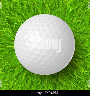 Balle de golf sur l'herbe Illustration de Vecteur