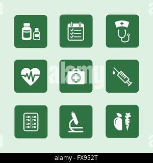 Health icons set Illustration de Vecteur