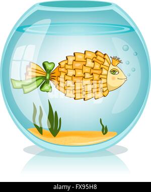 Poissons rouges dans le bol Illustration de Vecteur