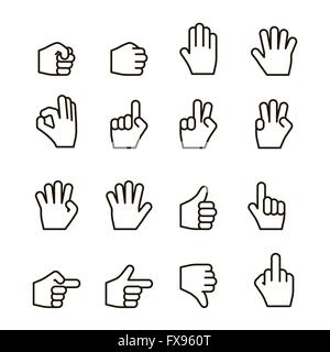 Les gestes de la main set, contour télévision Illustration de Vecteur