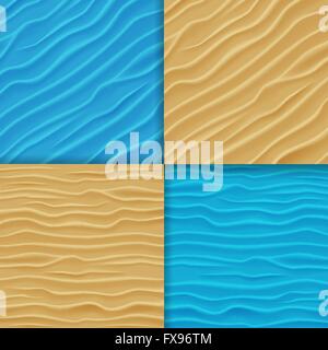 Ensemble d'eau et vagues de sable d'artifices Illustration de Vecteur