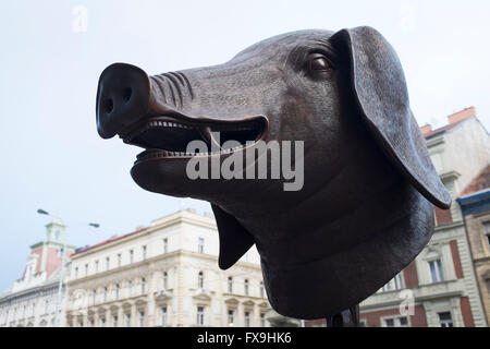 Cercle des animaux / Zodiac chefs par l'artiste chinois Ai Weiwei contemporain à Prague Banque D'Images