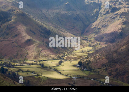 Hartsop et Dovedale de Brock Crags Banque D'Images