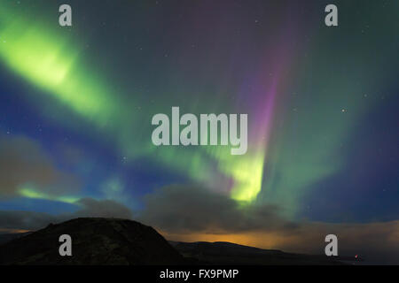 Aurora Borealis, northern lights. Îles Féroé Banque D'Images